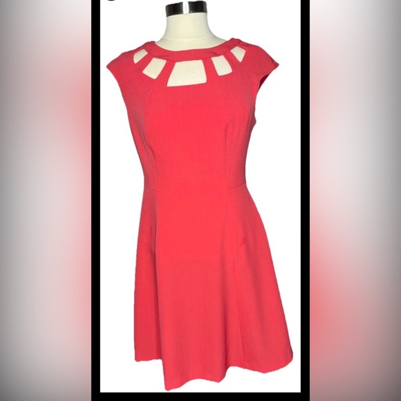 NEW Vince Camuto Coral Fit & Flare Dress – Cutout Neckline – NWT - Picture 2 of 3